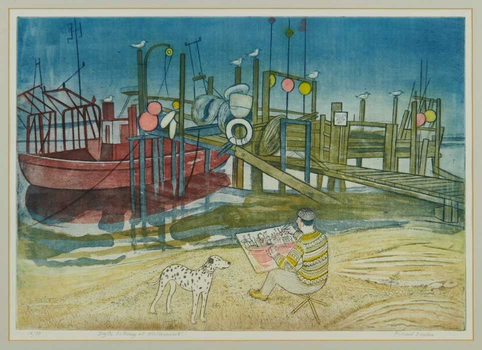 Lot 941 - *Richard Bawden coloured etching ‘Blyth Estuary at Walberswick’ no. 16 of 85