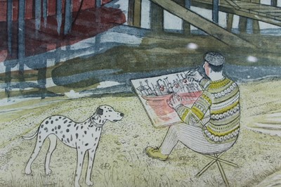 Lot 941 - *Richard Bawden coloured etching ‘Blyth Estuary at Walberswick’ no. 16 of 85