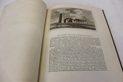 Lot 2316 - Francis Grose - Antiquities of Suffolk, 1778, modern cloth binding, together with ‘Gothic ornaments on Lavenham Church’, 1796, 40 plates, later card binding. (2)