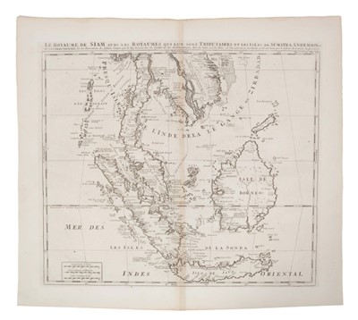 Lot 1073 - Henry Abraham Chatelain (1684-1743), engraved map - ‘La Royaume de Siam...’, 38 x 44cm