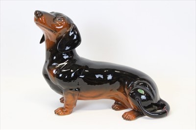 Lot 2032 - Beswick Fireside model of a Dachshund, approx 40cm in length