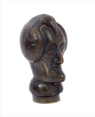 Lot 1151 - Unusual 19th century novelty carved horn desk seal in the form of Abraham Lincoln