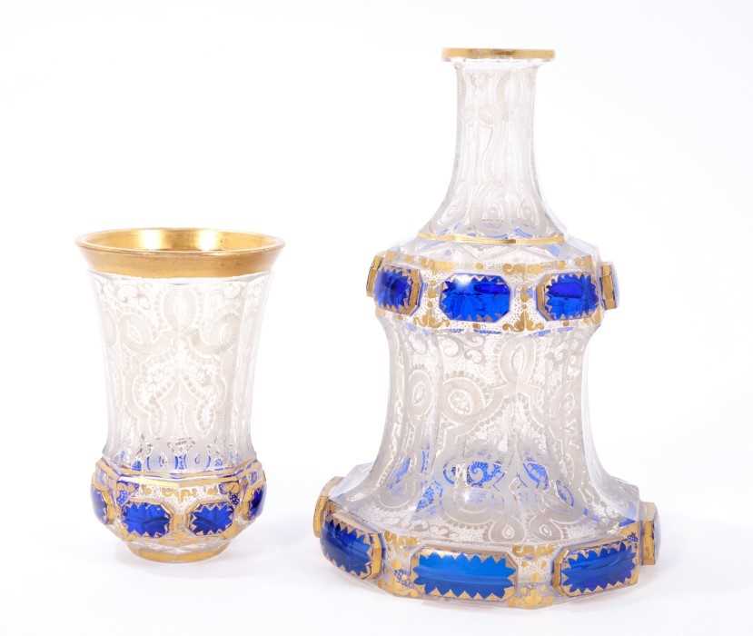 Lot 332 - 19th century Bohemian overlaid glass carafe