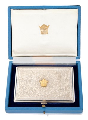 Lot 9 - His Imperial Majesty The Shah of Iran - fine presentation silver cigarette case