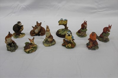 Lot 2054 - Group of Ten Border Fine Arts sculptures to include Rabbits, Foxes, and birds (all boxed)