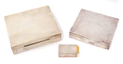 Lot 12 - The Federal Republic of Germany - two silver presentation cigarette boxes