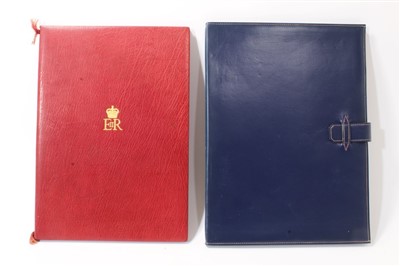 Lot 21 - 1950s blue leather document slip case by Hermes, Paris
