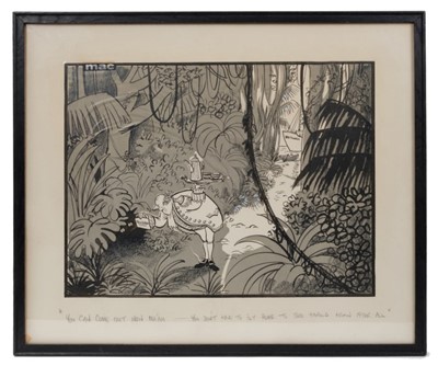 Lot 41 - Mac -an original pen and ink cartoon probably for the Daily Mail depicting The Queen’s Page