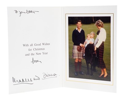 Lot 54 - T.R.H. The Prince and Princess of Wales, signed 1985 Christmas card