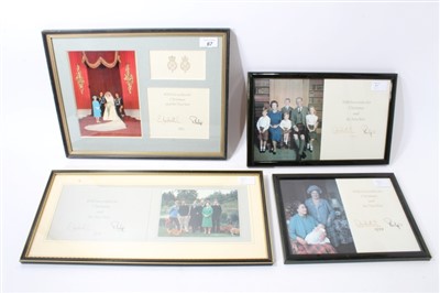 Lot 67 - H.M.Queen Elizabeth II and H.R.H. The Duke of Edinburgh - four signed Christmas cards