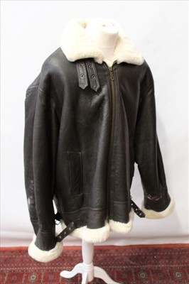 Lot 421 - Good Quality Reproduction Second World style American B-3 leather and sheepskin flying jacket