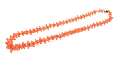 Lot 741 - Antique carved coral necklace