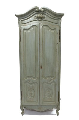 Lot 1662 - Late 19th century French painted armoire