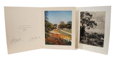 Lot 87 - T.M. King George VI and Queen Elizabeth signed 1951 Christmas card