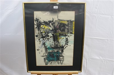 Lot 1315 - Tom Gleghorn (b.1925) gouache - “Pilliga Landscape”, signed and dated ‘61, in glazed gilt frame 
 Provenance: The Stone Gallery, Newcastle upon Tyne 
 Exhibited: March 1963