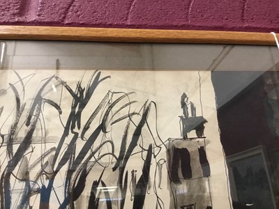 Lot 935 - *Rowland Suddaby (1912-1972) pen, ink and wash - A London Street, signed and dated ‘77, in glazed frame