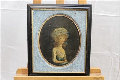 Lot 1528 - Naive School portrait of a lady