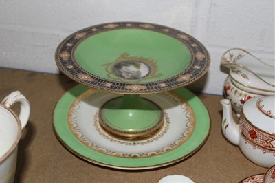 Lot 244 - Assorted late 18th/early 19th century English porcelain, to include various tea wares by Worcester, Spode, Minton, etc, and further items to include a tazza, basket, and campana vase. (29)