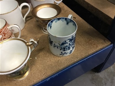 Lot 244 - Assorted late 18th/early 19th century English porcelain, to include various tea wares by Worcester, Spode, Minton, etc, and further items to include a tazza, basket, and campana vase. (29)