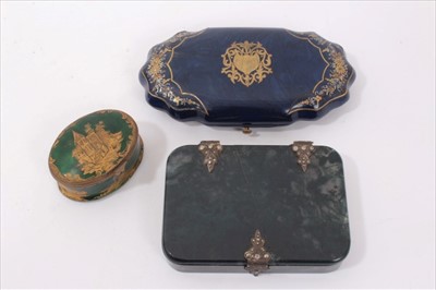 Lot 3807 - 18th century Continental enamel snuff box, two further boxes