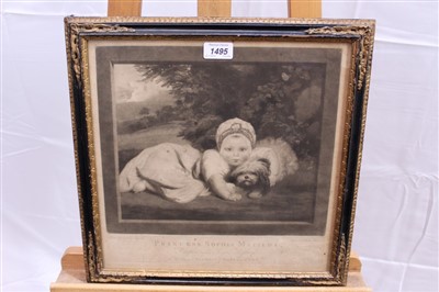 Lot 1495 - Sir Joshua Reynolds 18th century mezzotint on laid paper by Thomas Watson - Princess Sophia Matilda, Daughter to their Royal Highnesses the Duke and Duchess of Gloucester, published 1775 by W. Shro...