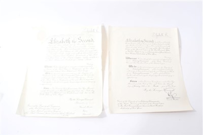 Lot 135 - H.M. Queen Elizabeth II two signed grants