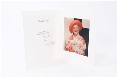 Lot 148 - H.M. Queen Elizabeth The Queen Mother, scarce 'Aunt Elizabeth' signed 1992 Christmas card