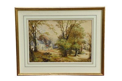 Lot 1601 - Waller Hugh Paton (1828-1895) watercolour - a country house in woodland, signed and dated 1850, in glazed gilt frame