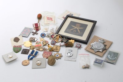 Lot 652 - Elizabeth II British Transport Police Helmet badge, together with various military and other badges