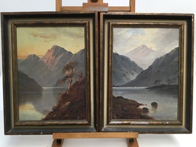 Lot 93 - John Henry Boel (act. c.1890-1915) - pair of oils on canvas - The Evening Glow on Ben Lomond