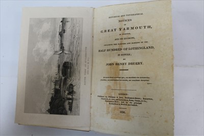 Lot 2404 - The Lowestoft Guide (by a Lady) 6 plates, 1812, scarce, together with Druery - Notices of Great Yarmouth....including the Half Hundred of Lothingland in Suffolk 1826, The Hundrfed Rolls translated...