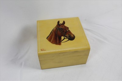 Lot 968 - 1930s handpainted horse cigarette box