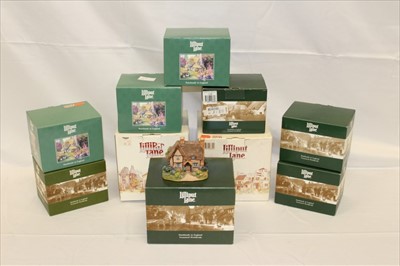 Lot 2147 - Collection of 10 Lilliput Lane cottages, all boxed, to include Glenlocke Lodge, The Chocolate House, Butterfly Cottage, and others