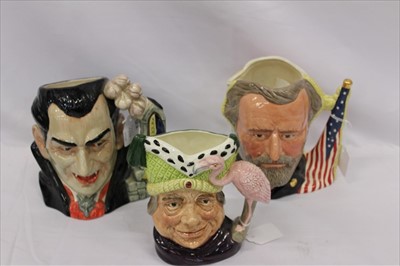 Lot 2166 - Three Royal Doulton character jugs - Ugly Duchess D6599, Count Dracula D7053 and Ulysses S.Grant / Robert E.Lee