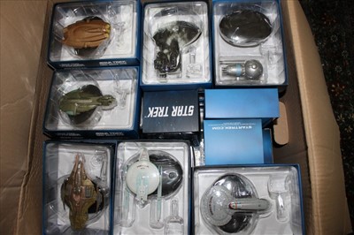 Lot 3819 - Star Trek Memorabilia including The Official Starships Collection model and magazines, The Graphic Novel Collection volumes still in cellophane Star Trek Annual.