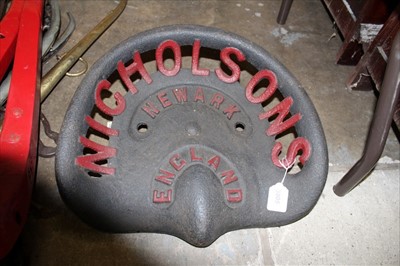 Lot 3805 - Vintage cast iron tractor seat
