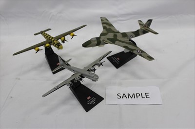 Lot 2932 - Aircraft two boxes with die cast models and stands
