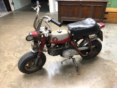 Lot 2955 - 1969 Honda Z Series 50cc 'Monkey Bike', Registration No. EPU 88G, last on the road in the early 1980's and requiring complete restoration.  
 N.B. No keys or documents present