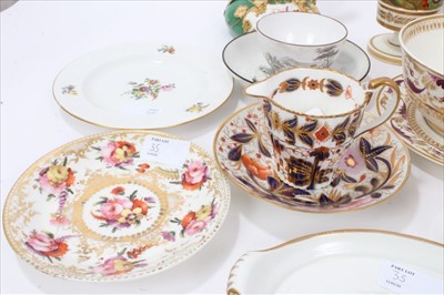 Lot 35 - Large collection of 18th and 19th century English porcelain, including Coalport tureen and stand, Derby ewer, reticulated Derby dish, Lowestoft polychrome painted saucer, Crown Derby purple and gol...