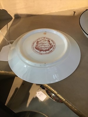 Lot 35 - Large collection of 18th and 19th century English porcelain, including Coalport tureen and stand, Derby ewer, reticulated Derby dish, Lowestoft polychrome painted saucer, Crown Derby purple and gol...