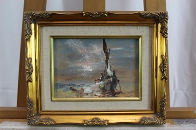 Lot 947 - Jack Cox (1914-2007) three oils on board - coastal scenes, signed, in gilt frames