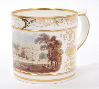 Lot 80 - Good quality early 19th century English porcelain tankard, probably Derby