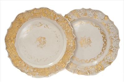Lot 81 - Two rare mid-18th century English salt glazed plates