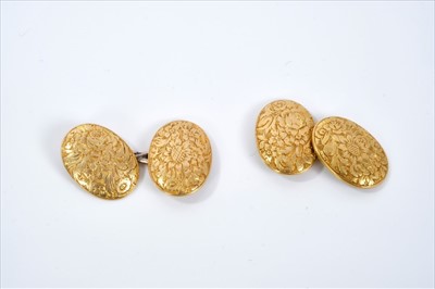 Lot 485 - Pair of Victorian gold cufflinks