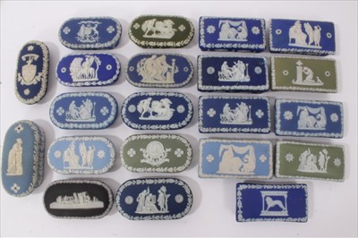Lot 93 - Collection of 21 jasper ware trinket boxes, mostly Wedgwood