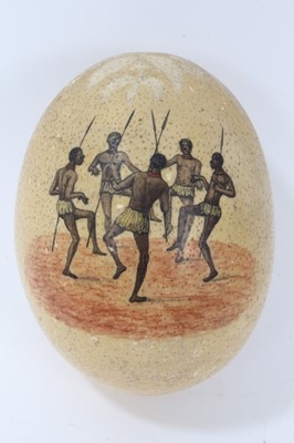 Lot 169 - Antique painted ostrich egg