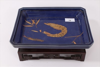 Lot 78 - 19th century Oriental porcelain dish of rectangular form
