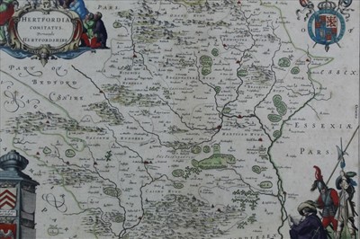 Lot 107 - J. Blaeu 17th century Map of Hertfordshire