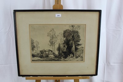 Lot 974 - *Leonard Russell Squirrell 1893-1979 - Pencil signed etching The Picnic