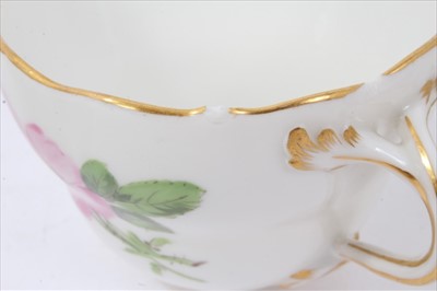 Lot 152 - Set of six 19th century Meissen floral painted cups and five saucers